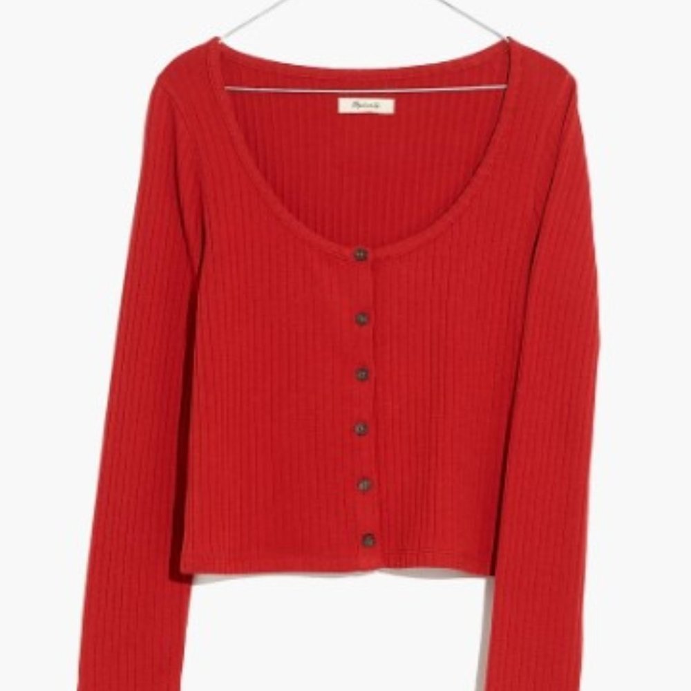 Madewell Ribbed Cardigan Crop Tee